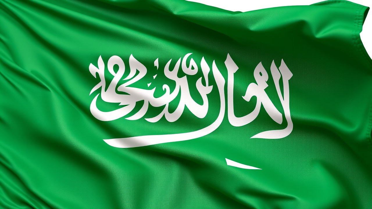 Flag of Saudi Arabia 🇸🇦 in hyperrealistic wind style