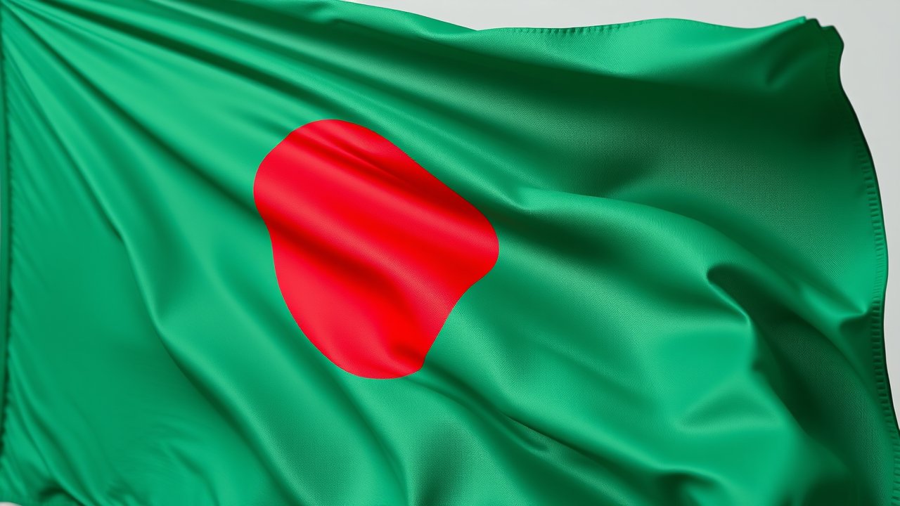 Flag of Bangladesh 🇧🇩 in hyperrealistic wind style