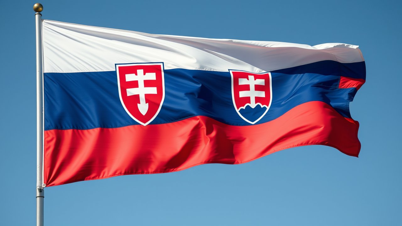 Flag of Slovakia 🇸🇰 in hyperrealistic wind style