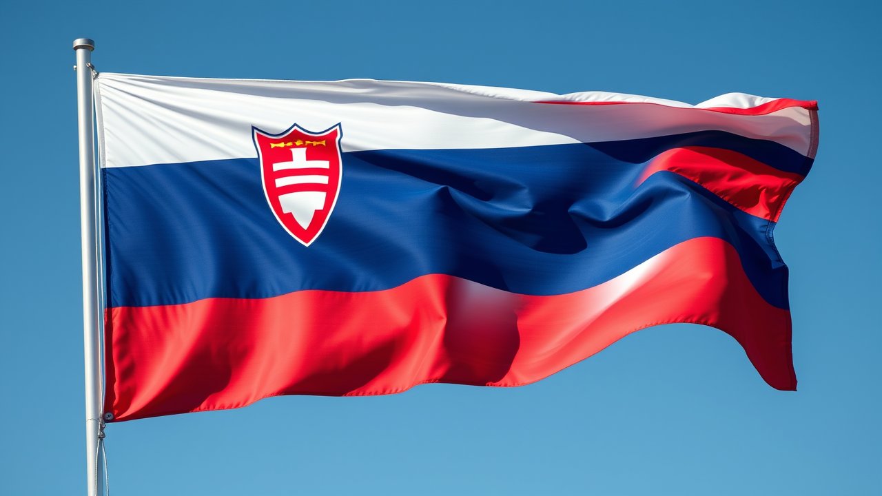 Flag of Slovenia 🇸🇮 in hyperrealistic wind style