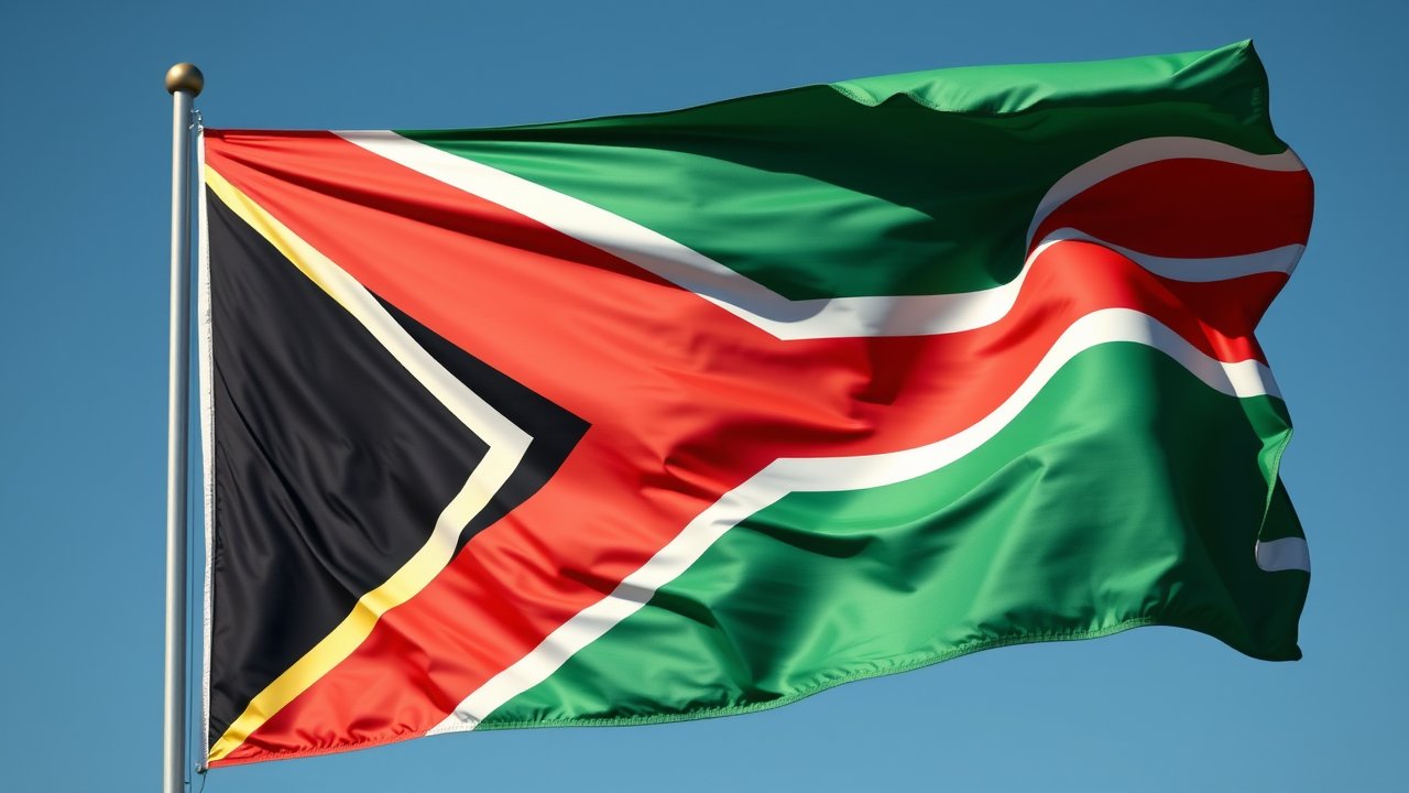 Flag of South Africa 🇿🇦 in hyperrealistic wind style