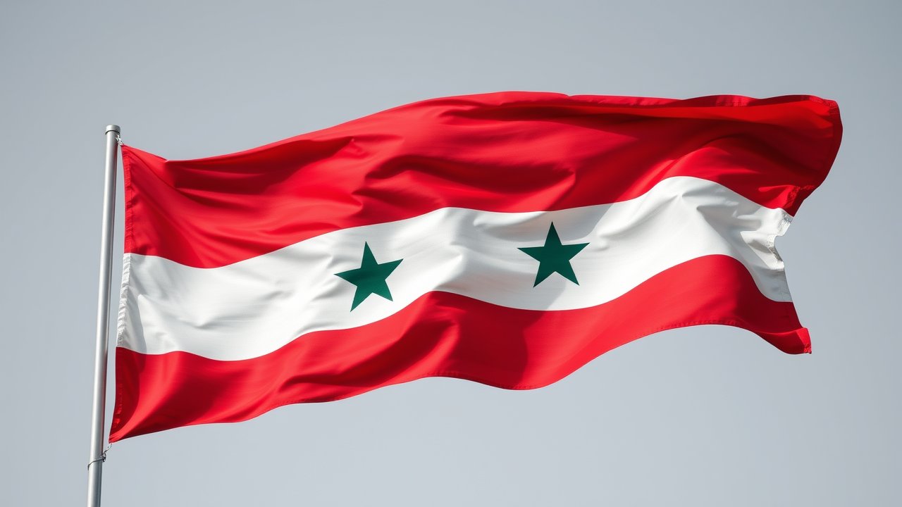 Flag of Syria 🇸🇾 in hyperrealistic wind style