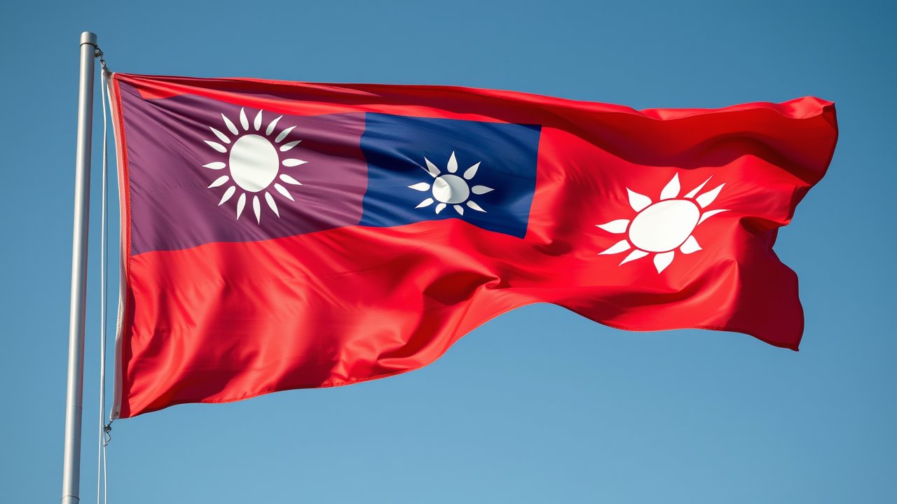 Flag of Taiwan 🇹🇼 in hyperrealistic wind style