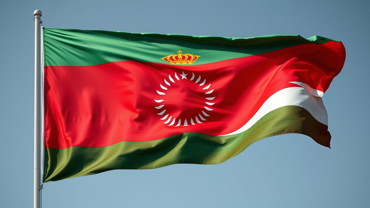 Flag of Tajikistan 🇹🇯 in hyperrealistic wind style