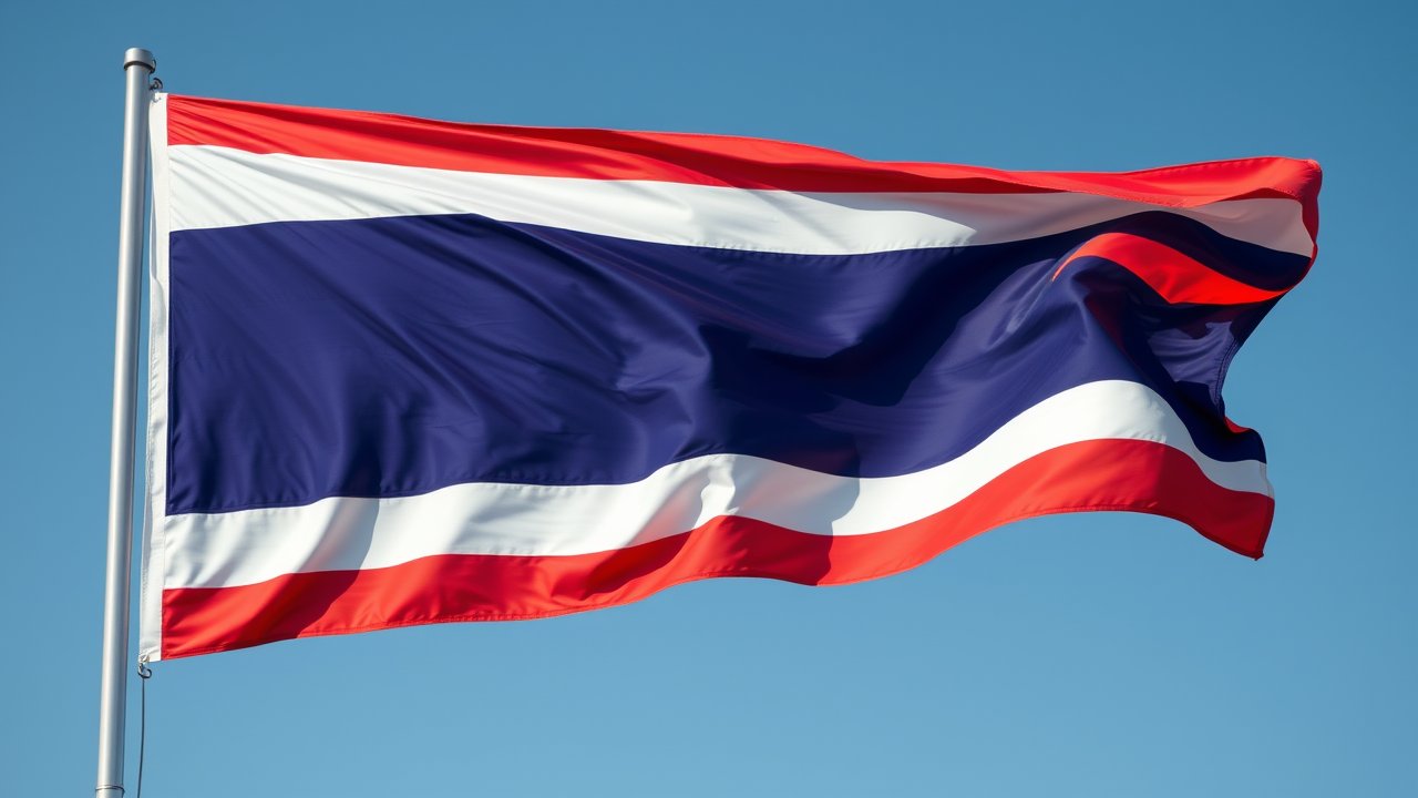 Flag of Thailand 🇹🇠in hyperrealistic wind style