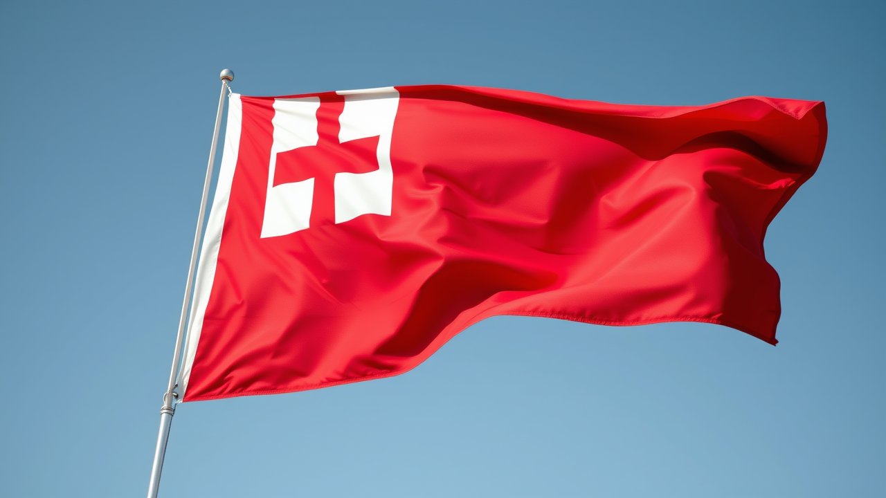 Flag of Tonga 🇹🇴 in hyperrealistic wind style