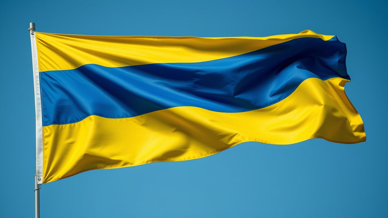 Flag of Ukraine 🇺🇦 in hyperrealistic wind style