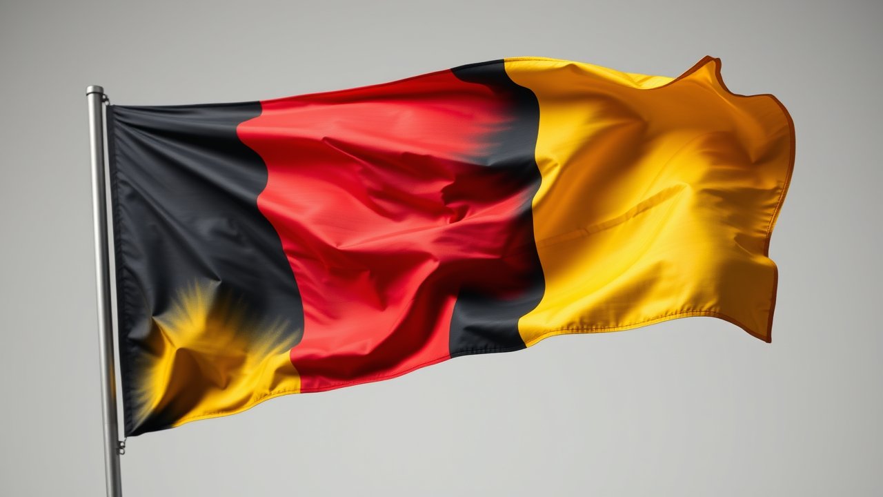Flag of Belgium 🇧🇪 in hyperrealistic wind style