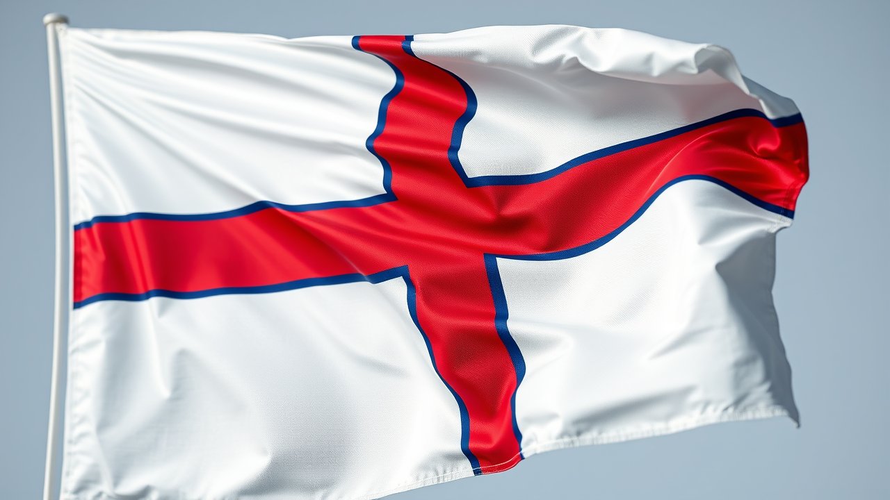 Flag of Faroe Islands 🇫🇴 in hyperrealistic wind style