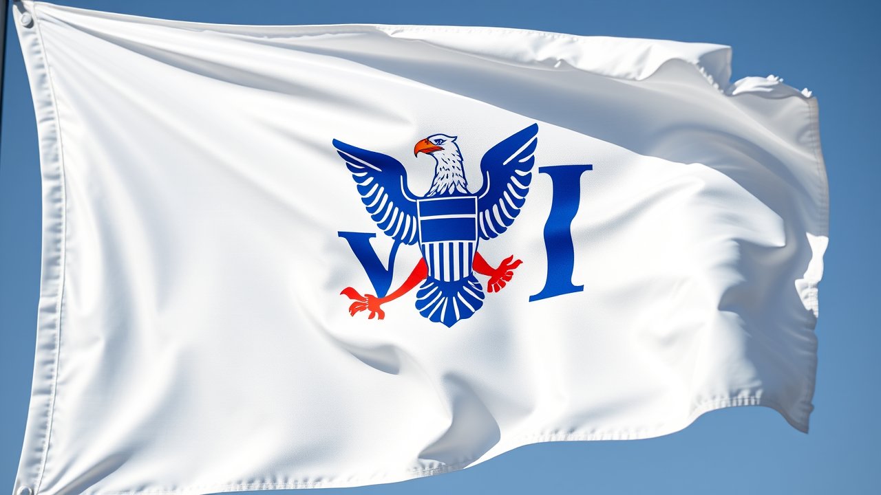 Flag of U.S. Virgin Islands 🇻🇮 in hyperrealistic wind style