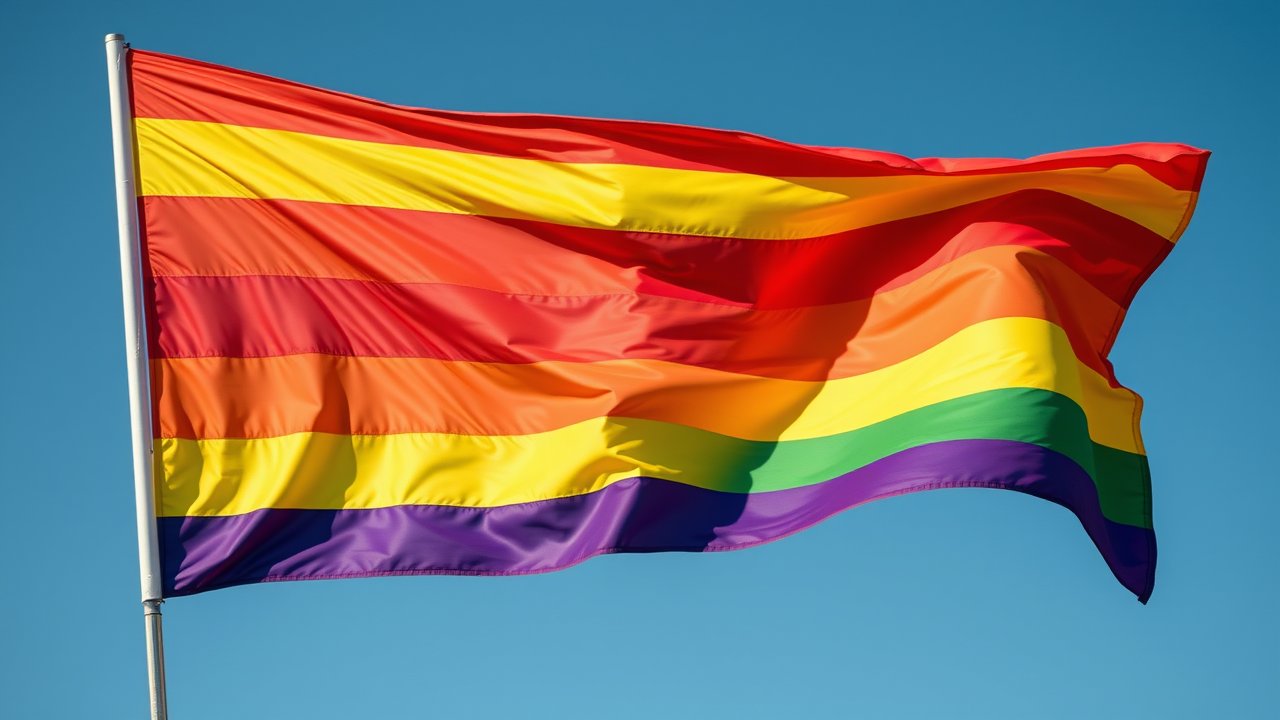 Flag of Pride 🏳️‍🌈 (Rainbow) in hyperrealistic wind style