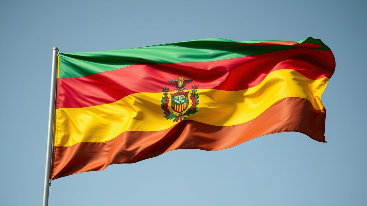Flag of Bolivia 🇧🇴 in hyperrealistic wind style