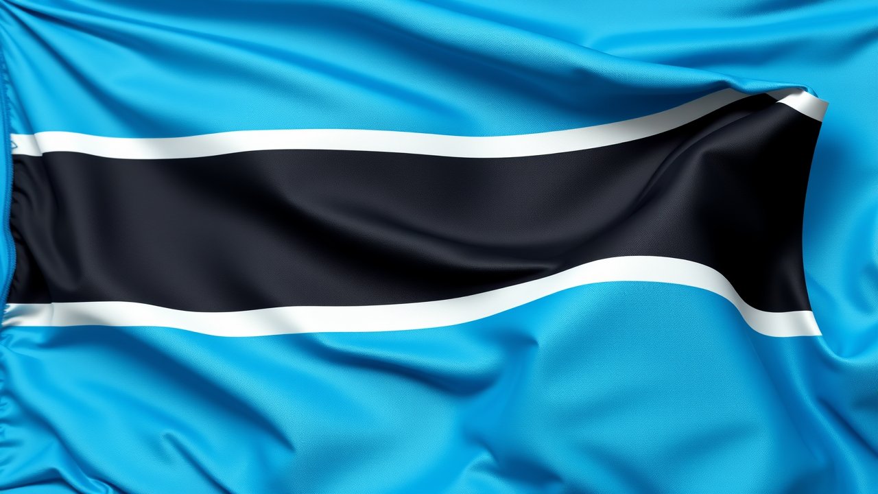 Flag of Botswana 🇧🇼 in hyperrealistic wind style
