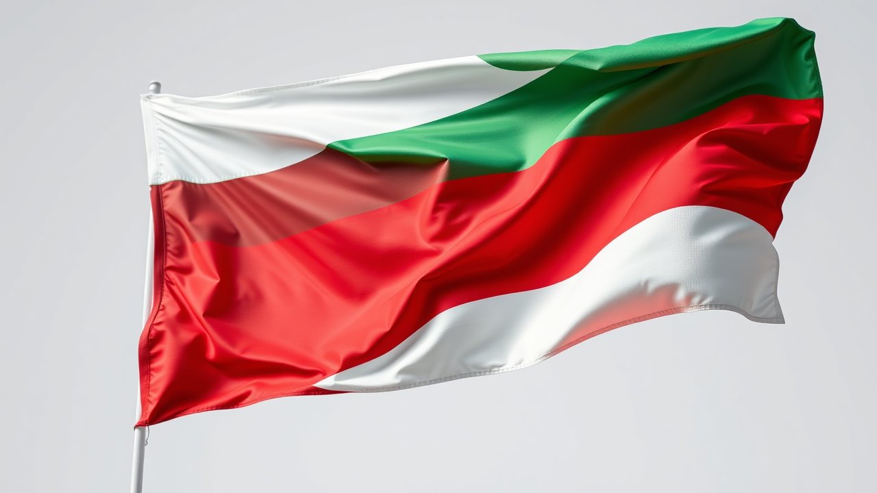 Flag of Bulgaria 🇧🇬 in hyperrealistic wind style