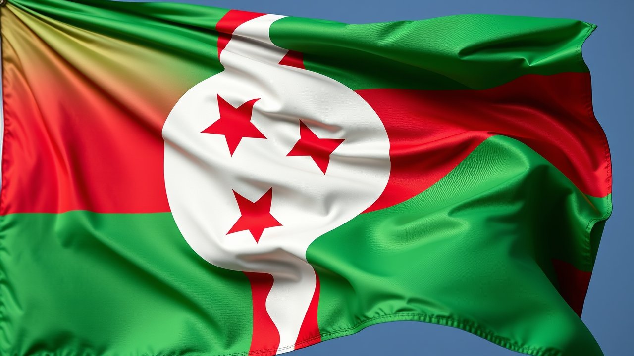 Flag of Burundi 🇧🇮 in hyperrealistic wind style