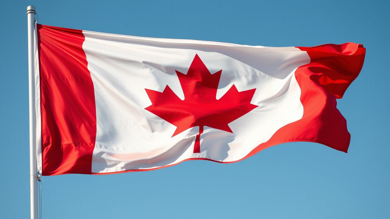 Flag of Canada 🇨🇦 in hyperrealistic wind style