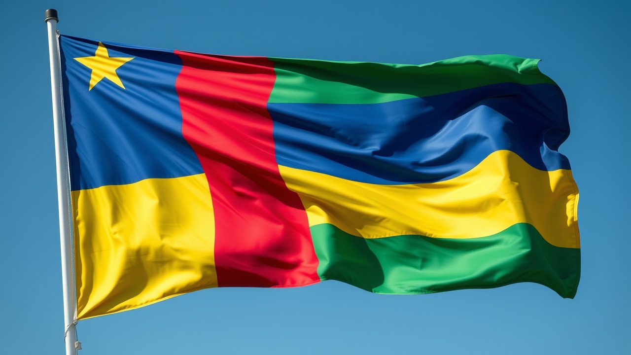 Flag of Central African Republic 🇨🇫 in hyperrealistic wind style