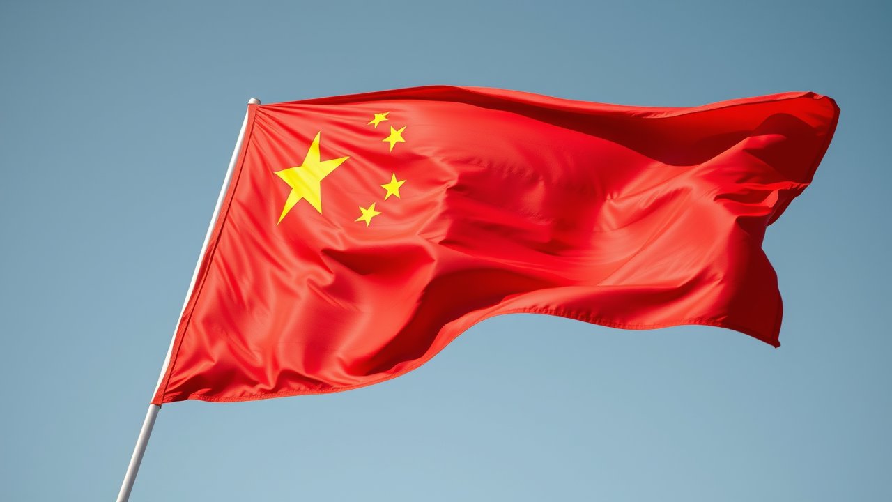 Flag of China 🇨🇳 in hyperrealistic wind style