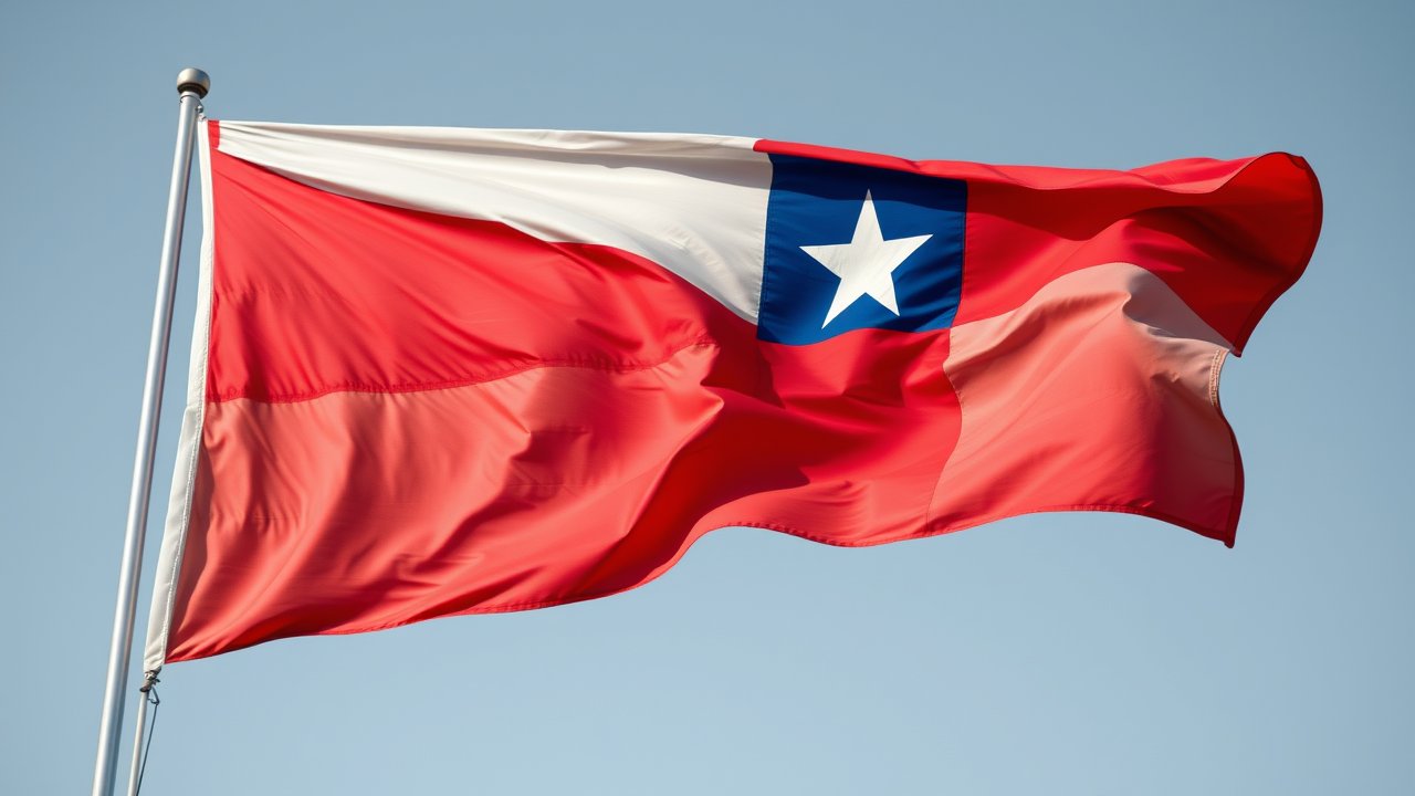 Flag of Chile 🇨🇱 in hyperrealistic wind style