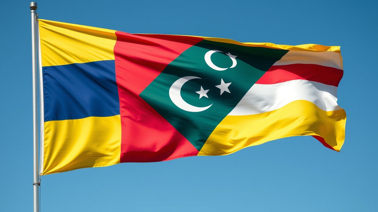 Flag of Comoros 🇰🇲 in hyperrealistic wind style