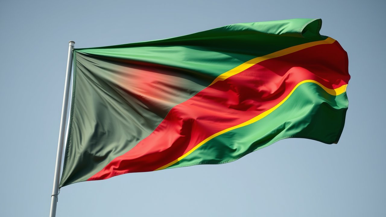 Flag of Congo 🇨🇬 in hyperrealistic wind style