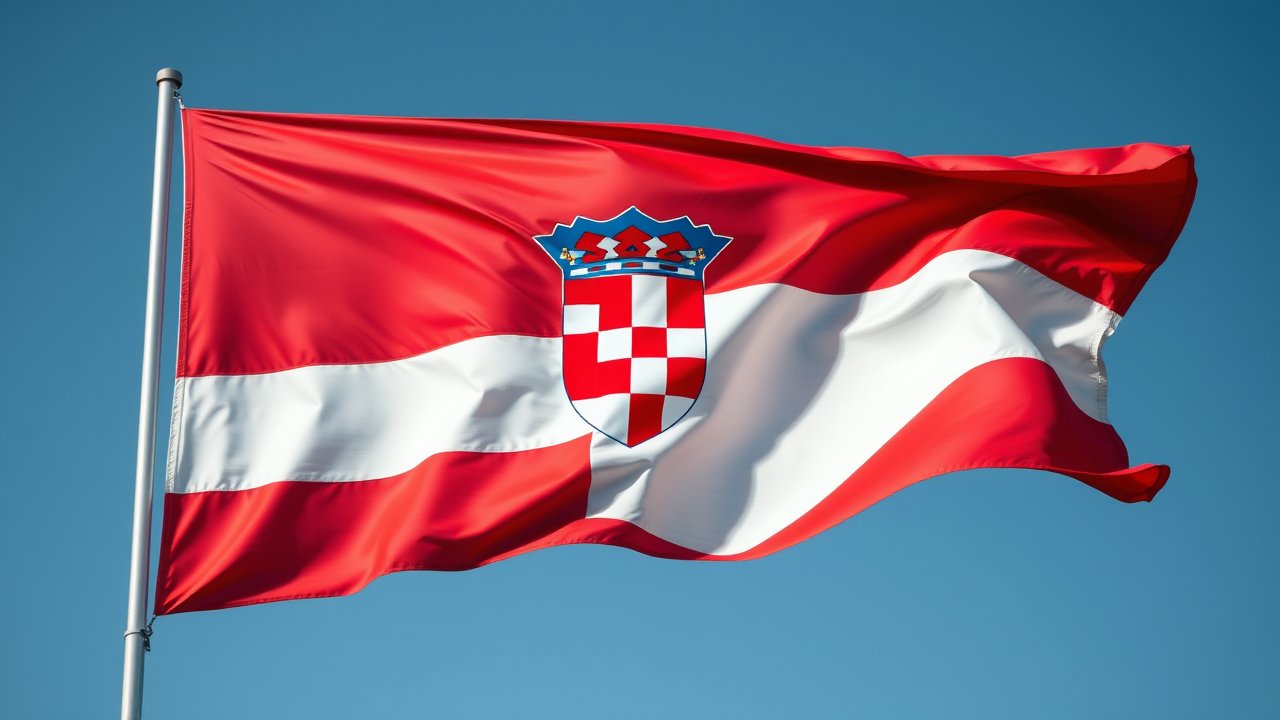 Flag of Croatia 🇭🇷 in hyperrealistic wind style