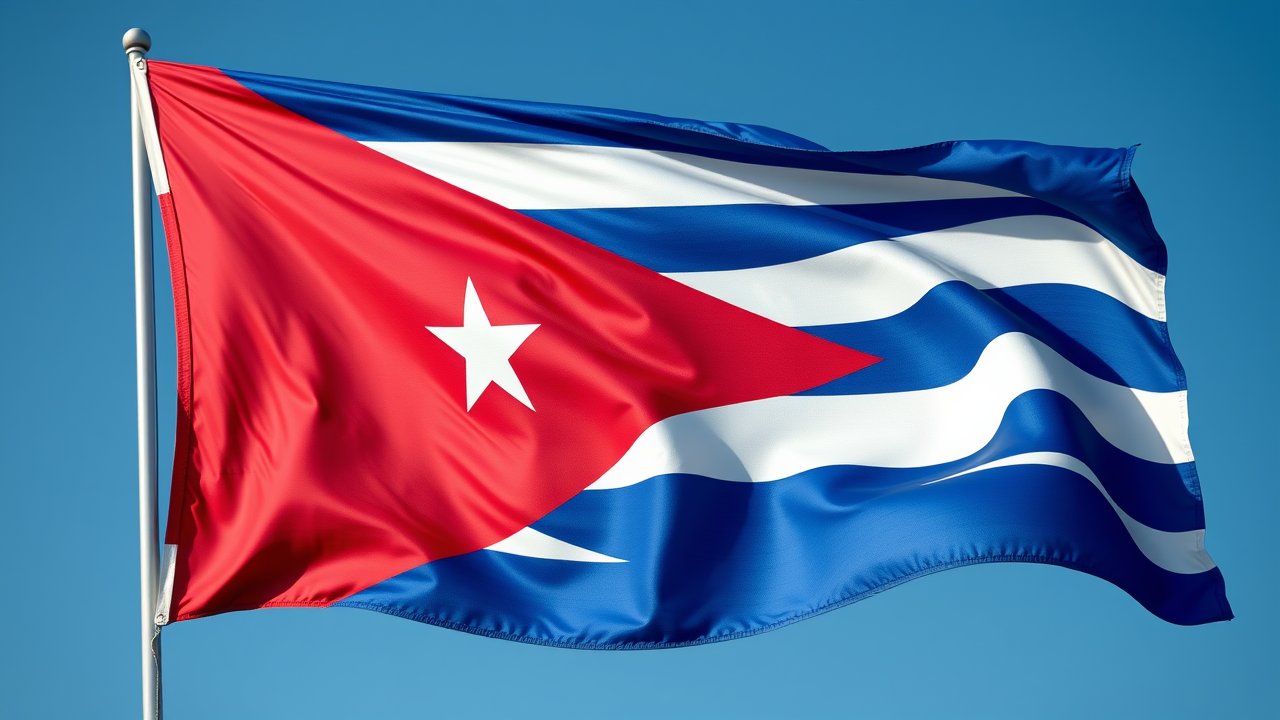 Flag of Cuba 🇨🇺 in hyperrealistic wind style