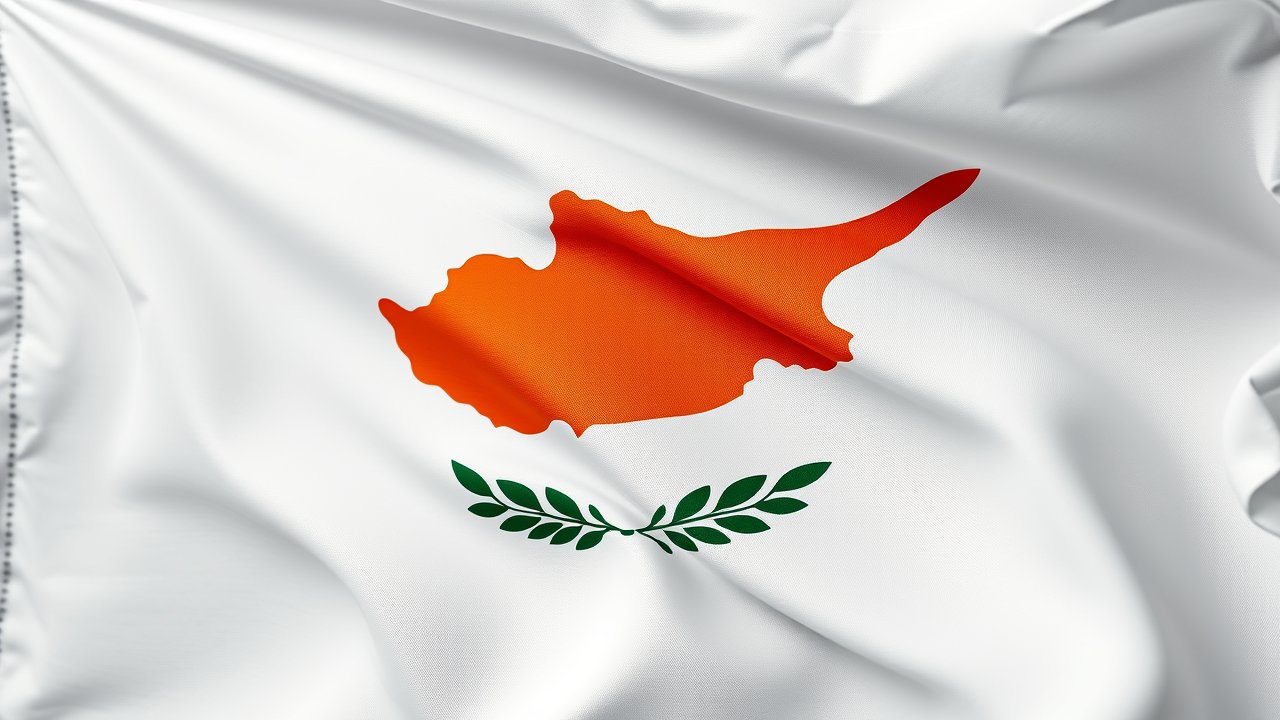 Flag of Cyprus 🇨🇾 in hyperrealistic wind style