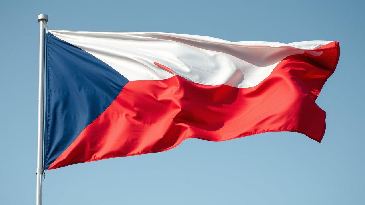 Flag of Czech Republic 🇨🇿 in hyperrealistic wind style