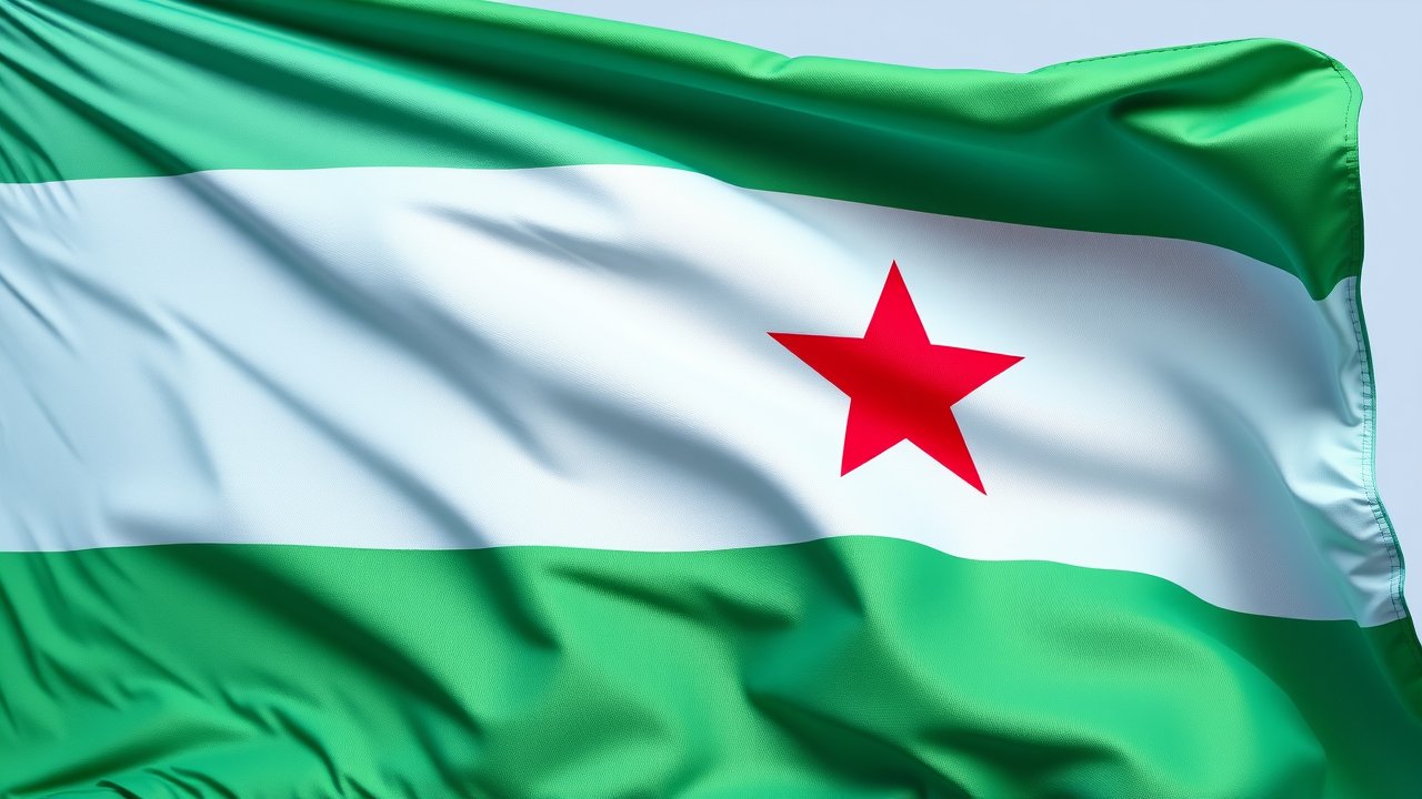 Flag of Djibouti 🇩🇯 in hyperrealistic wind style