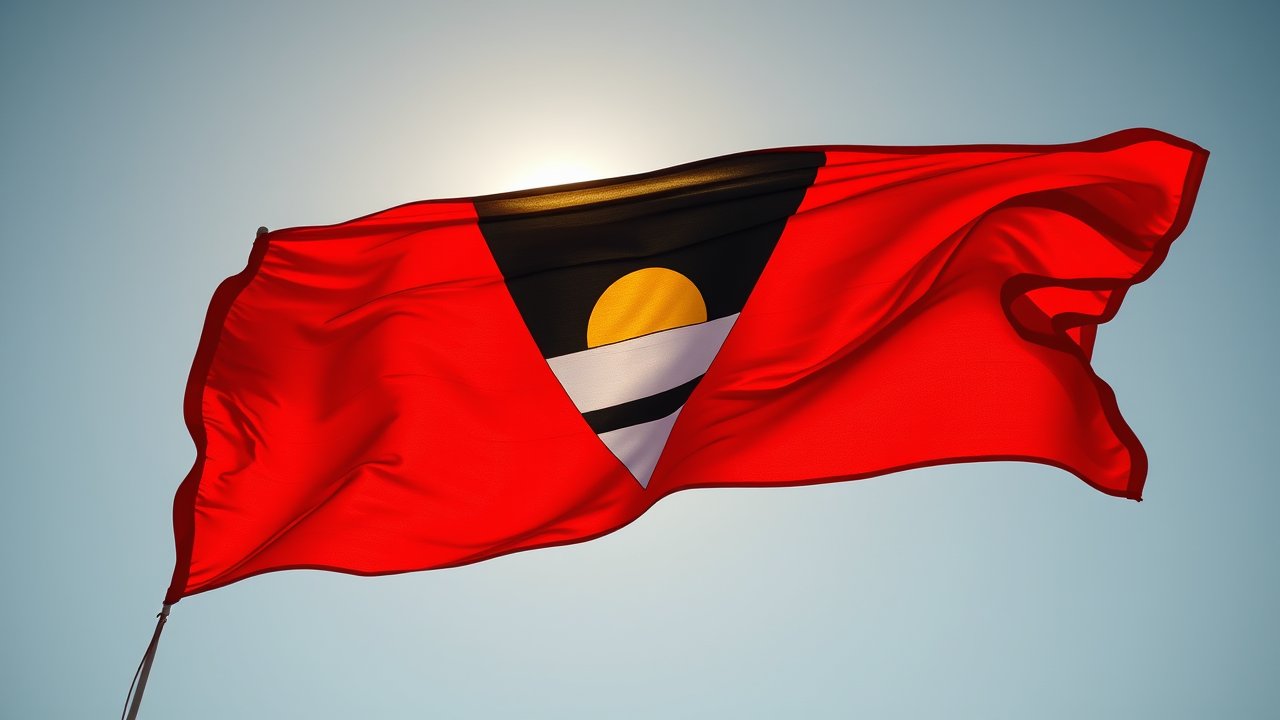 Flag of Antigua and Barbuda 🇦🇬 in hyperrealistic wind style