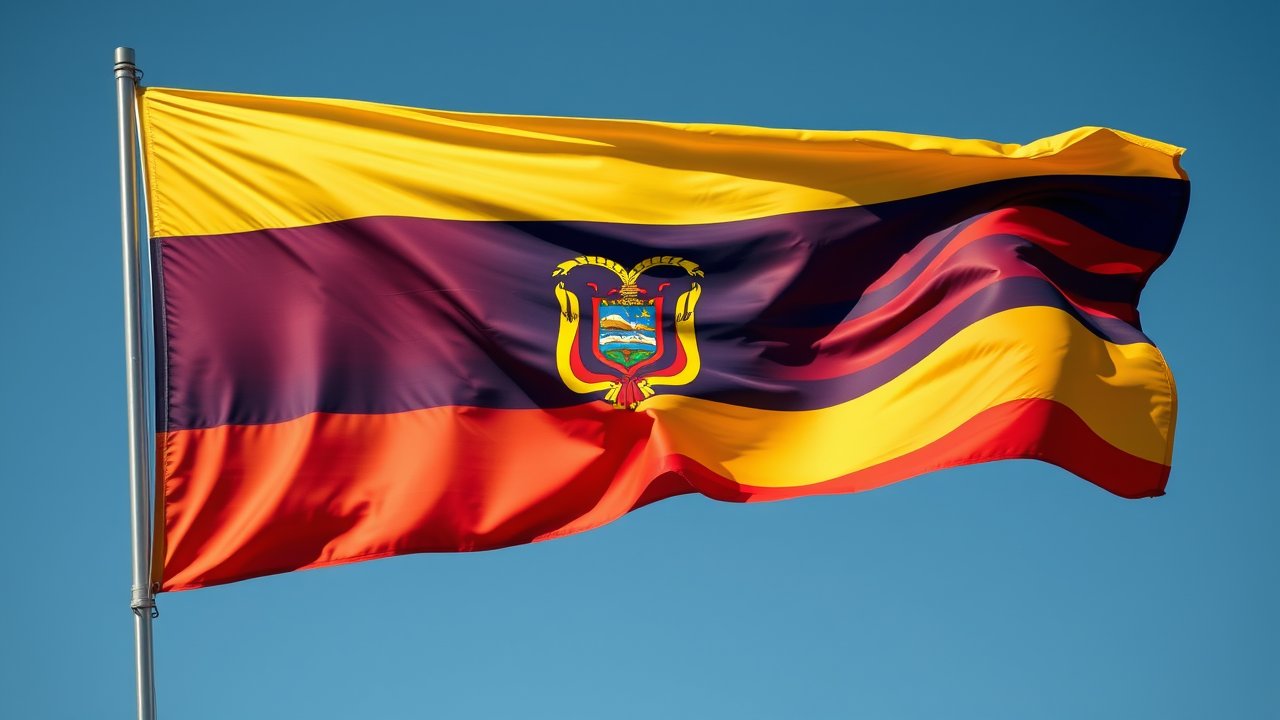 Flag of Ecuador 🇪🇨 in hyperrealistic wind style