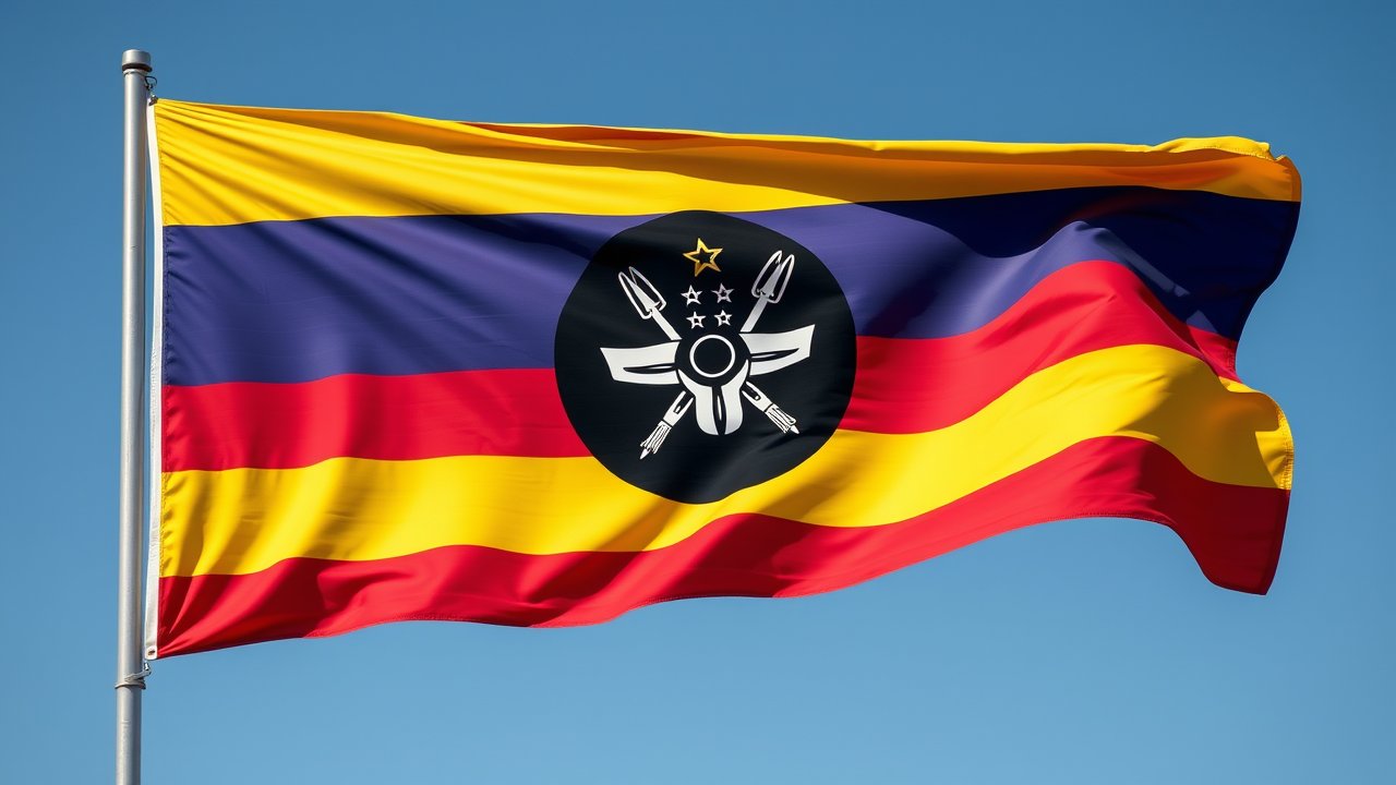 Flag of Eswatini 🇸🇿 in hyperrealistic wind style