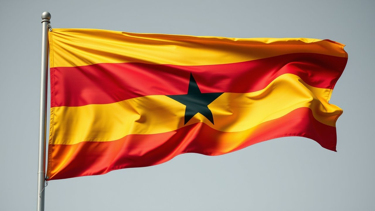 Flag of Ghana 🇬🇭 in hyperrealistic wind style