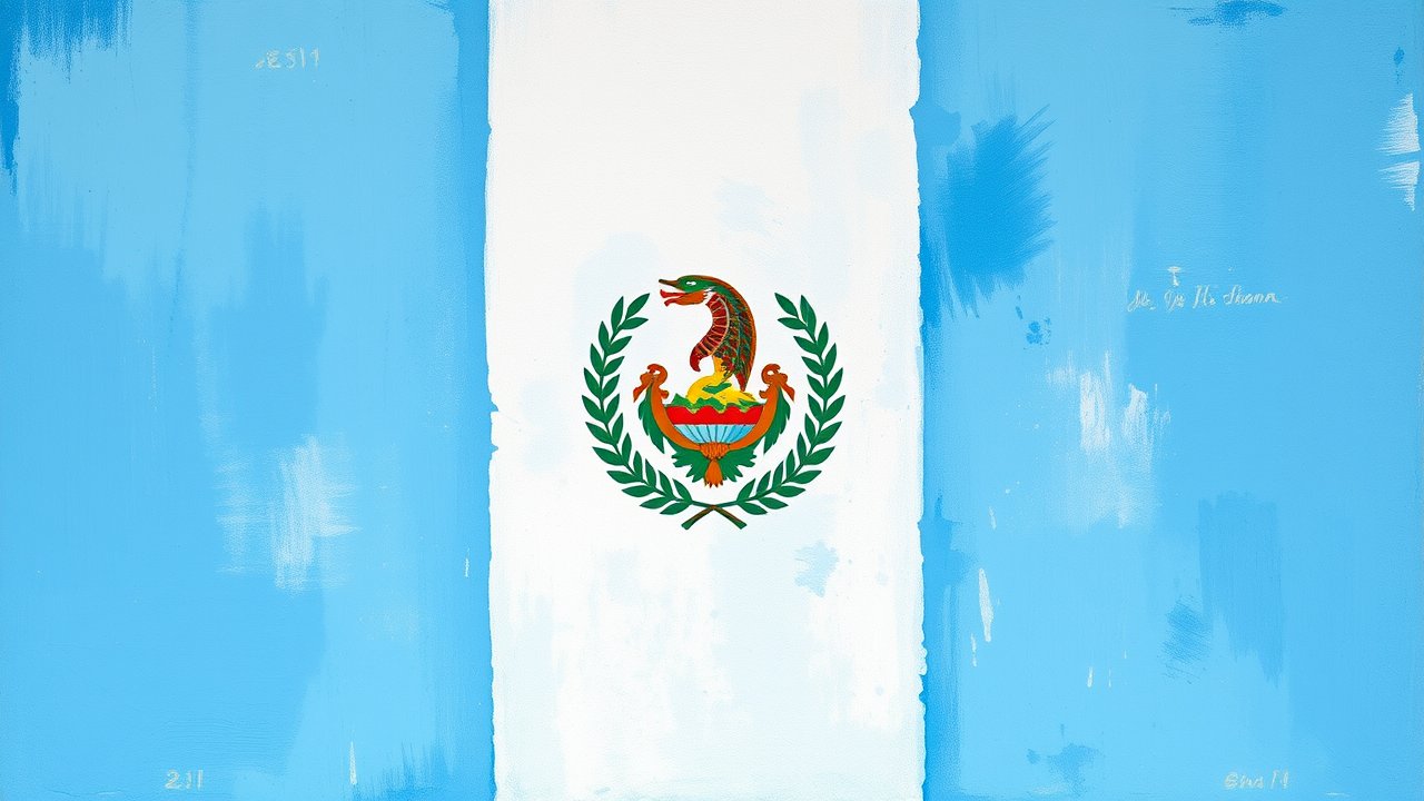 Flag of Guatemala 🇬🇹 in impressionist oil style