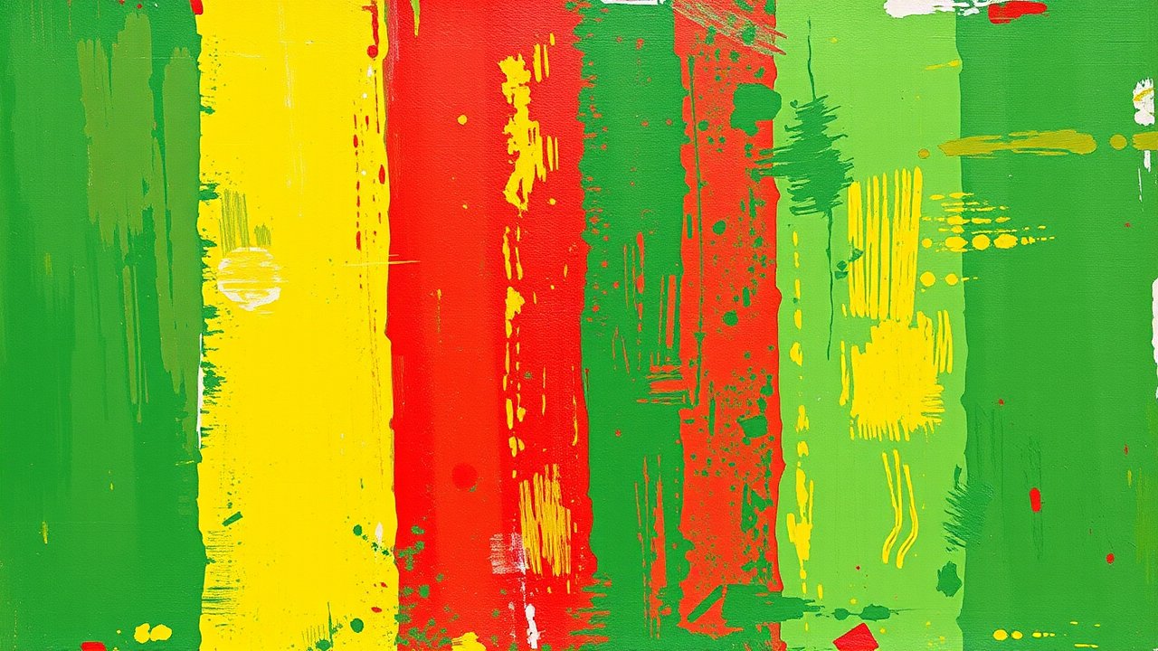 Flag of Guinea 🇬🇳 in impressionist oil style