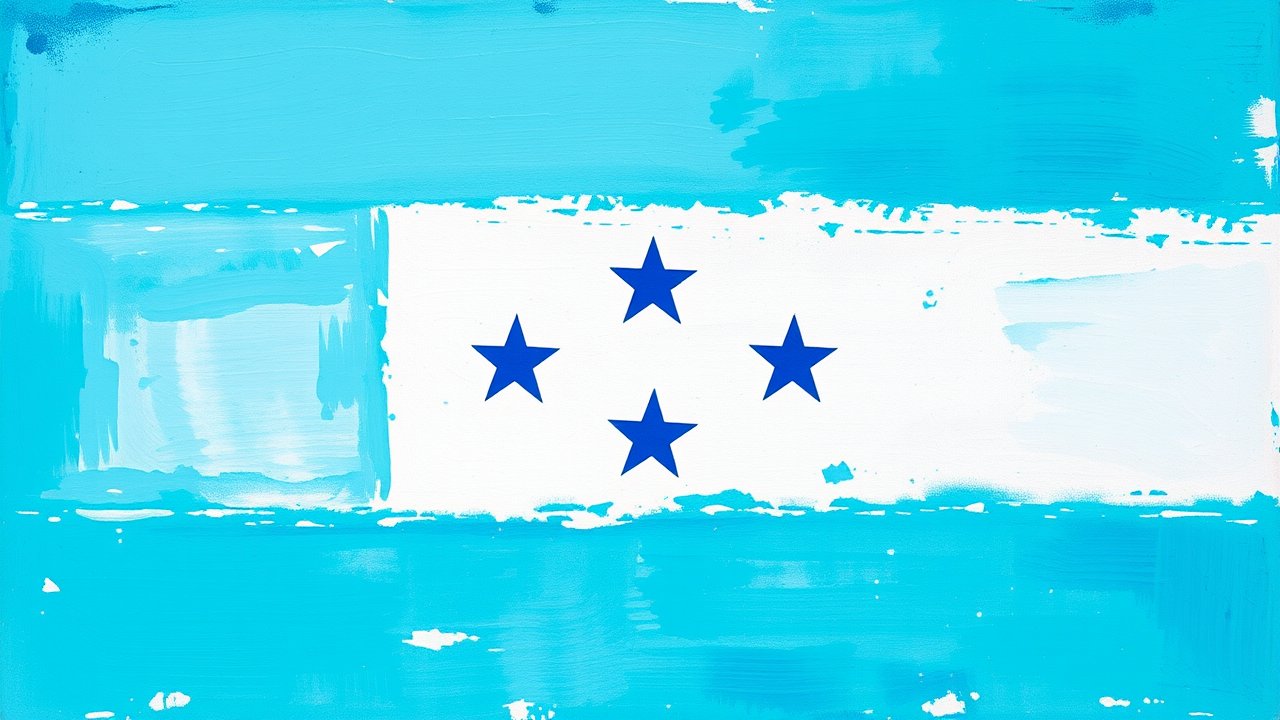 Flag of Honduras ðŸ‡ðŸ‡³ in impressionist oil style