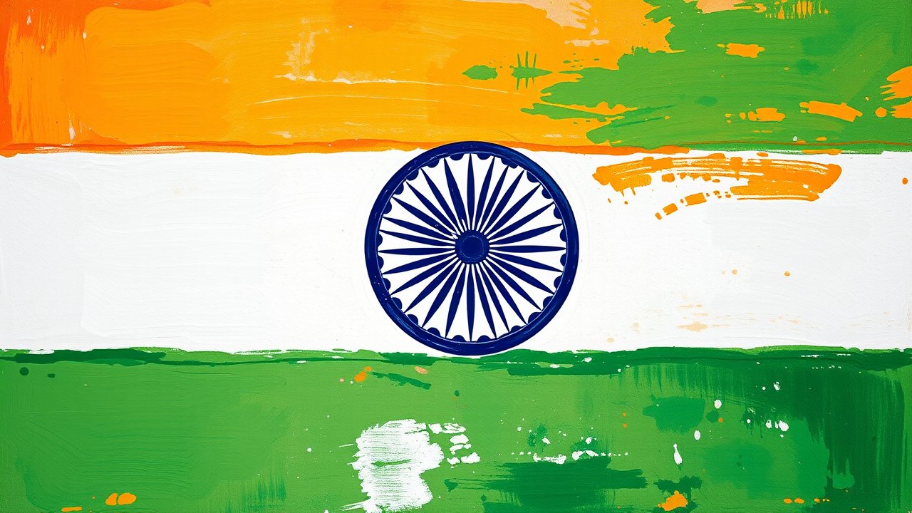 Flag of India 🇮🇳 in impressionist oil style