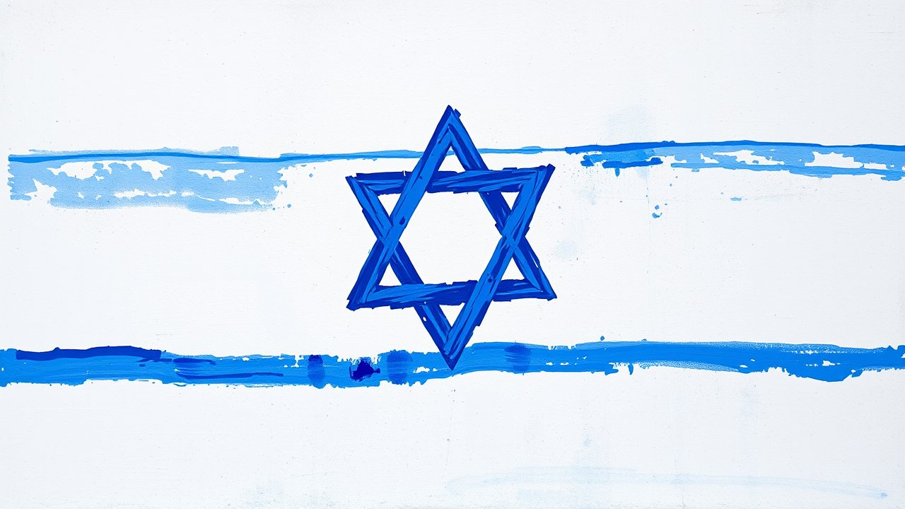Flag of Israel 🇮🇱 in impressionist oil style