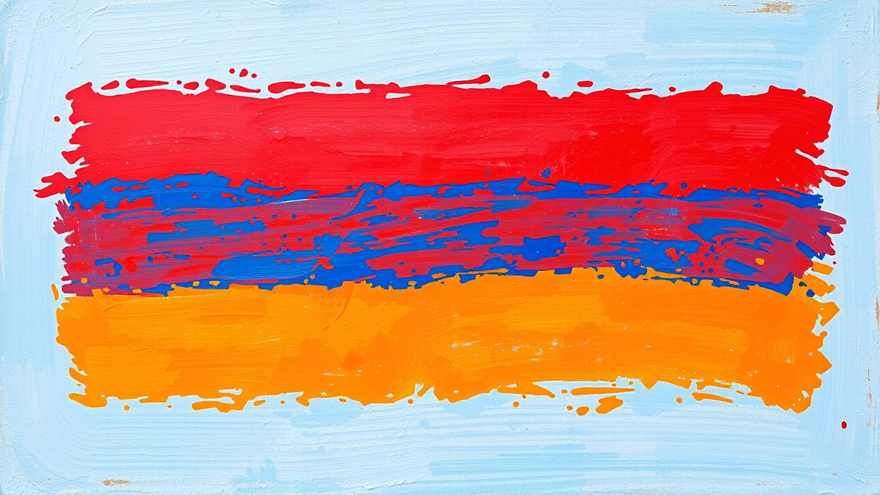 Flag of Armenia 🇦🇲 in impressionist oil style
