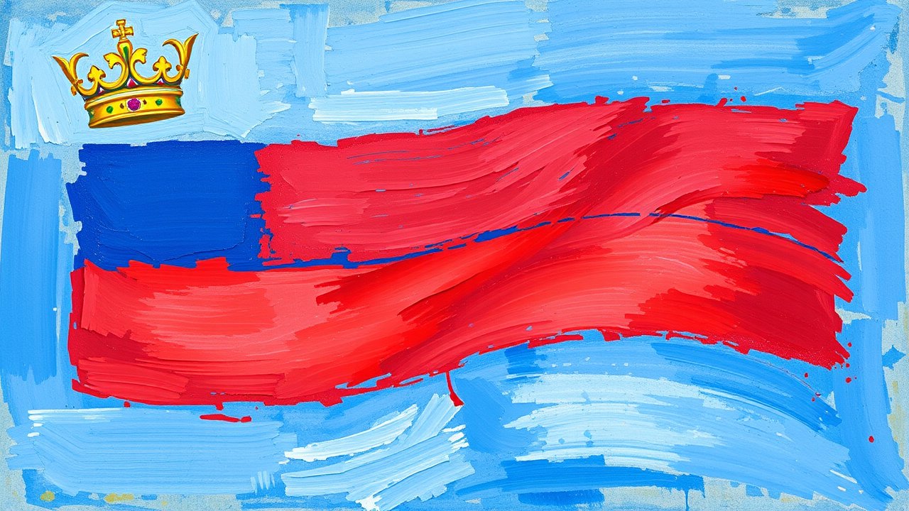 Flag of Liechtenstein 🇱🇮 in impressionist oil style