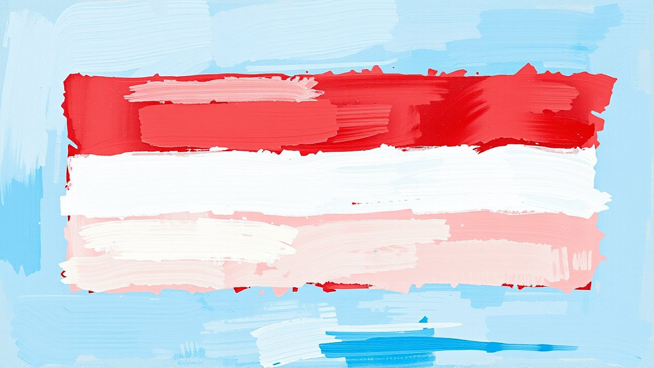 Flag of Luxembourg 🇱🇺 in impressionist oil style