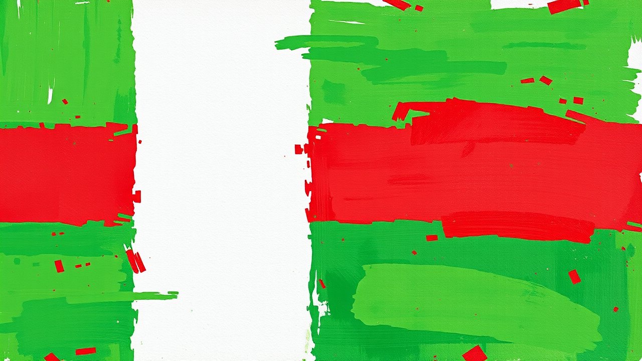 Flag of Madagascar 🇲🇬 in impressionist oil style