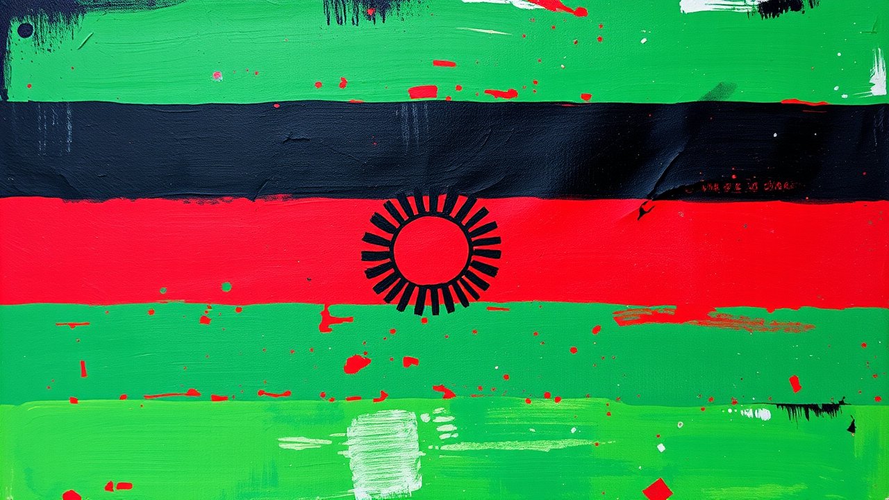 Flag of Malawi 🇲🇼 in impressionist oil style