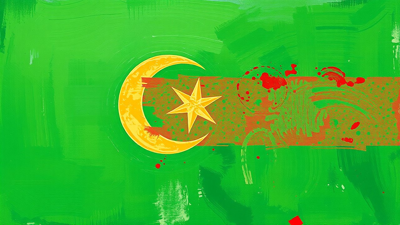 Flag of Mauritania 🇲🇷 in impressionist oil style