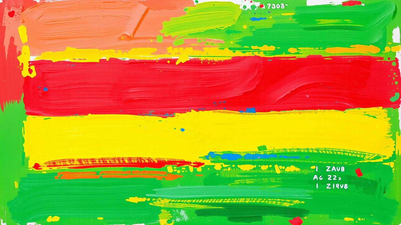 Flag of Mauritius 🇲🇺 in impressionist oil style