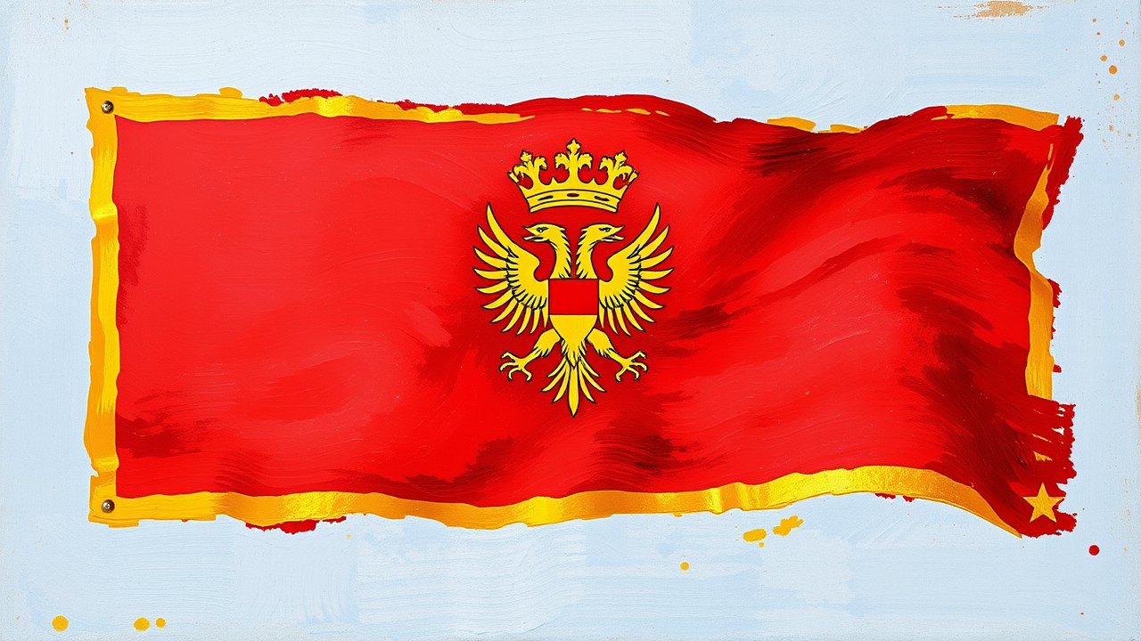 Flag of Montenegro 🇲🇪 in impressionist oil style