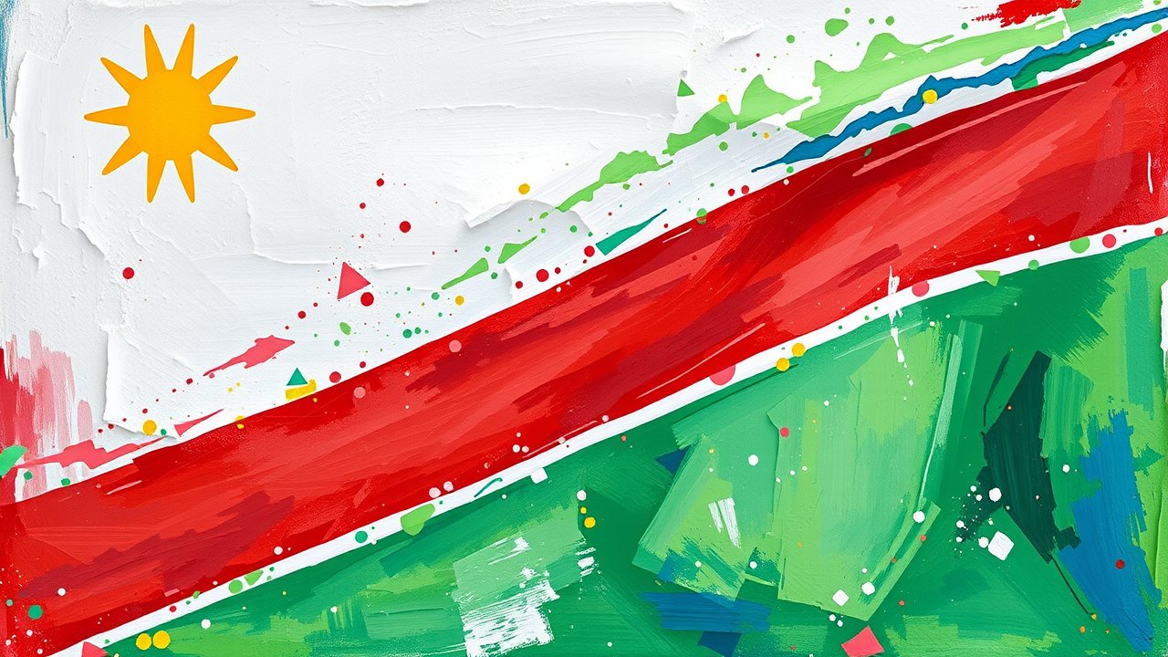 Flag of Namibia 🇳🇦 in impressionist oil style