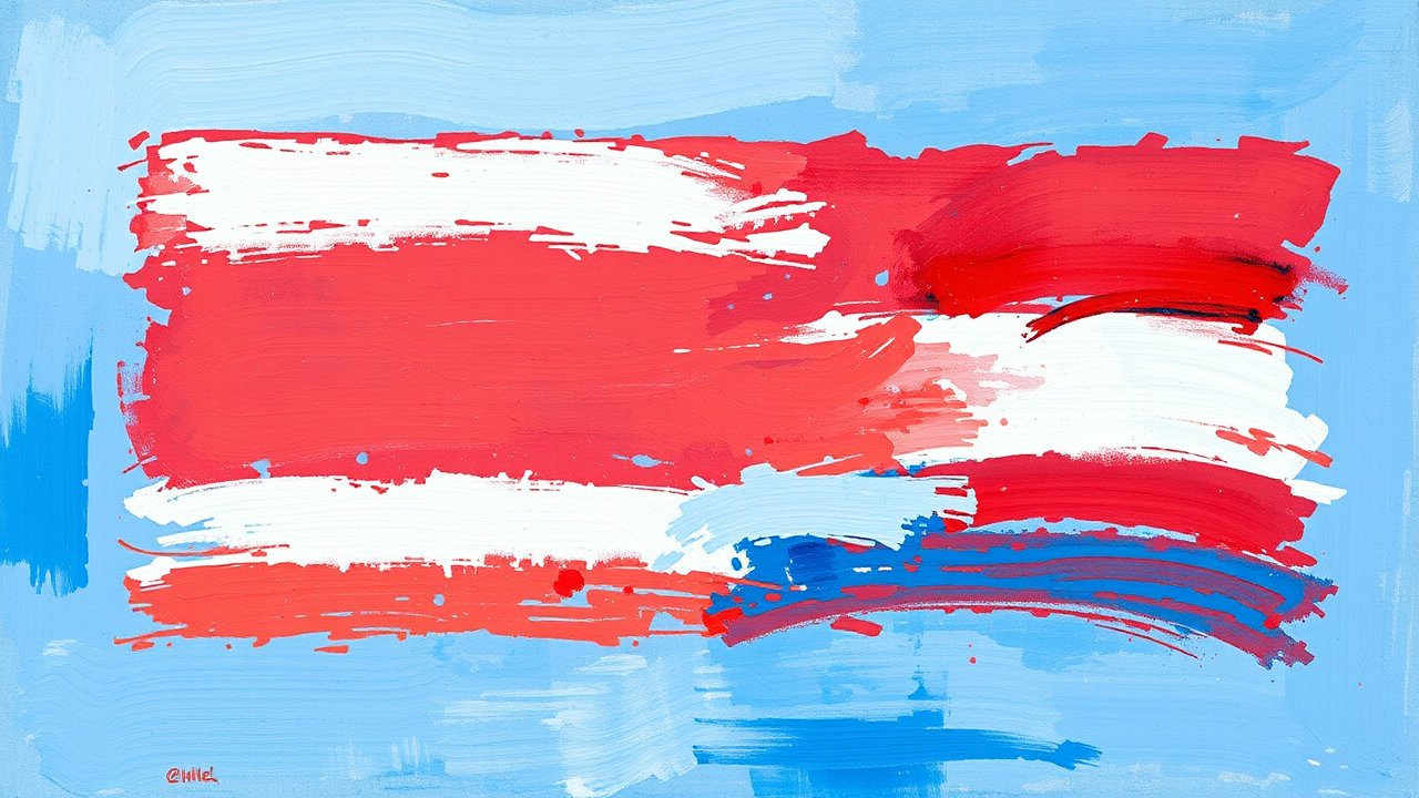 Flag of Netherlands 🇳🇱 in impressionist oil style