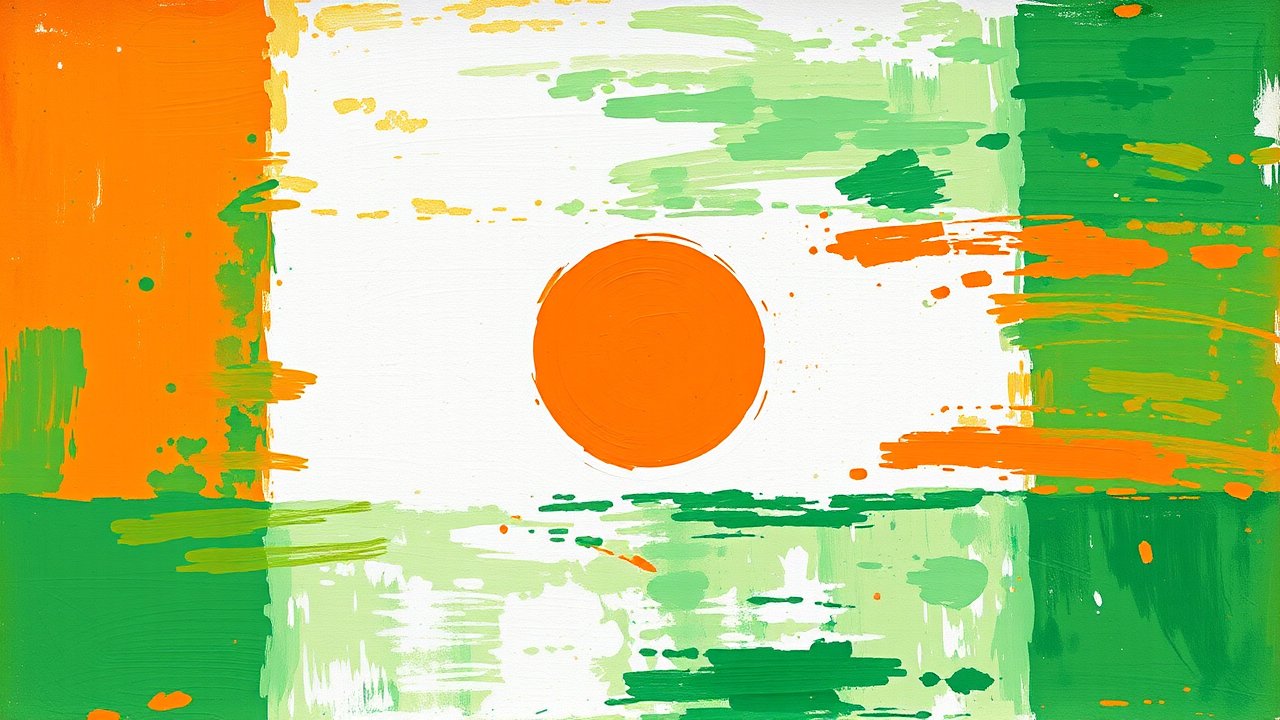 Flag of Niger 🇳🇪 in impressionist oil style